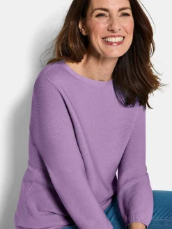 Goldner Damen Pullover - Kurzgröße in flieder