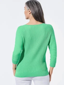 Goldner Damen Pullover - Kurzgröße in grün