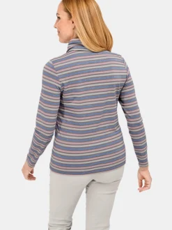 Goldner Damen Rollkragenpullover in mehrfarbig