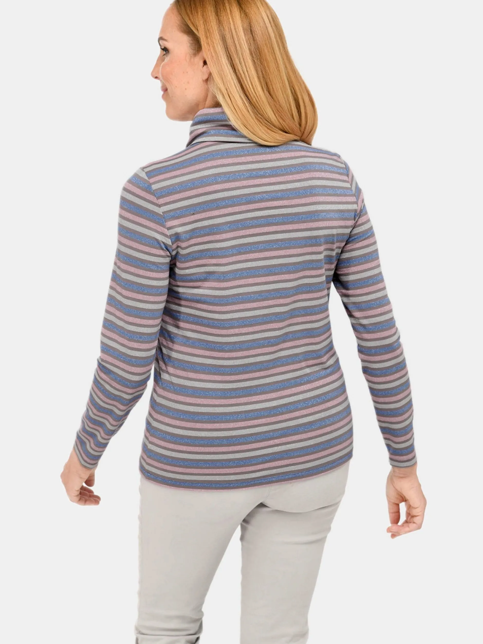 Goldner Damen Rollkragenpullover in mehrfarbig