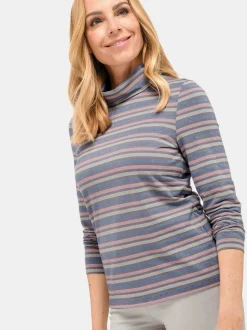 Goldner Damen Rollkragenpullover in mehrfarbig