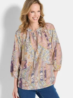 Goldner Damen Schlupfbluse in beige mehrfarbig