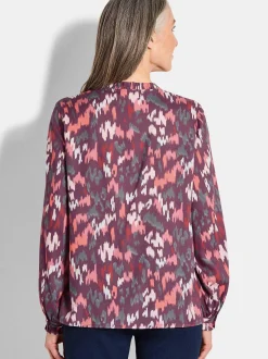 Goldner Damen Schlupfblusen in aubergine mehrfarbig