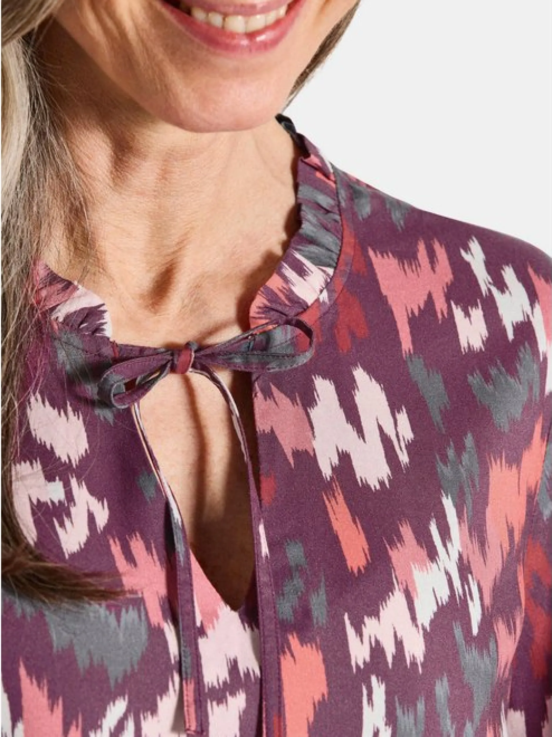 Goldner Damen Schlupfblusen in aubergine mehrfarbig