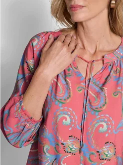 Goldner Damen Schlupfblusen in koralle - Ärmel: 3/4 Arm