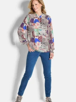 Goldner Damen Schlupfblusen in beige mehrfarbig
