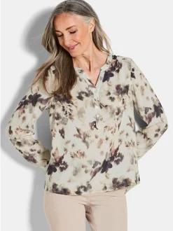Goldner Damen Schlupfblusen - Kurzgröße in beige