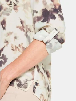 Goldner Damen Schlupfblusen - Kurzgröße in beige