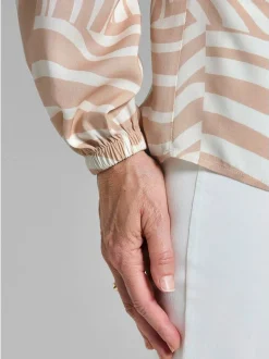 Goldner Damen Schlupfblusen in beige - Ärmel: langarm