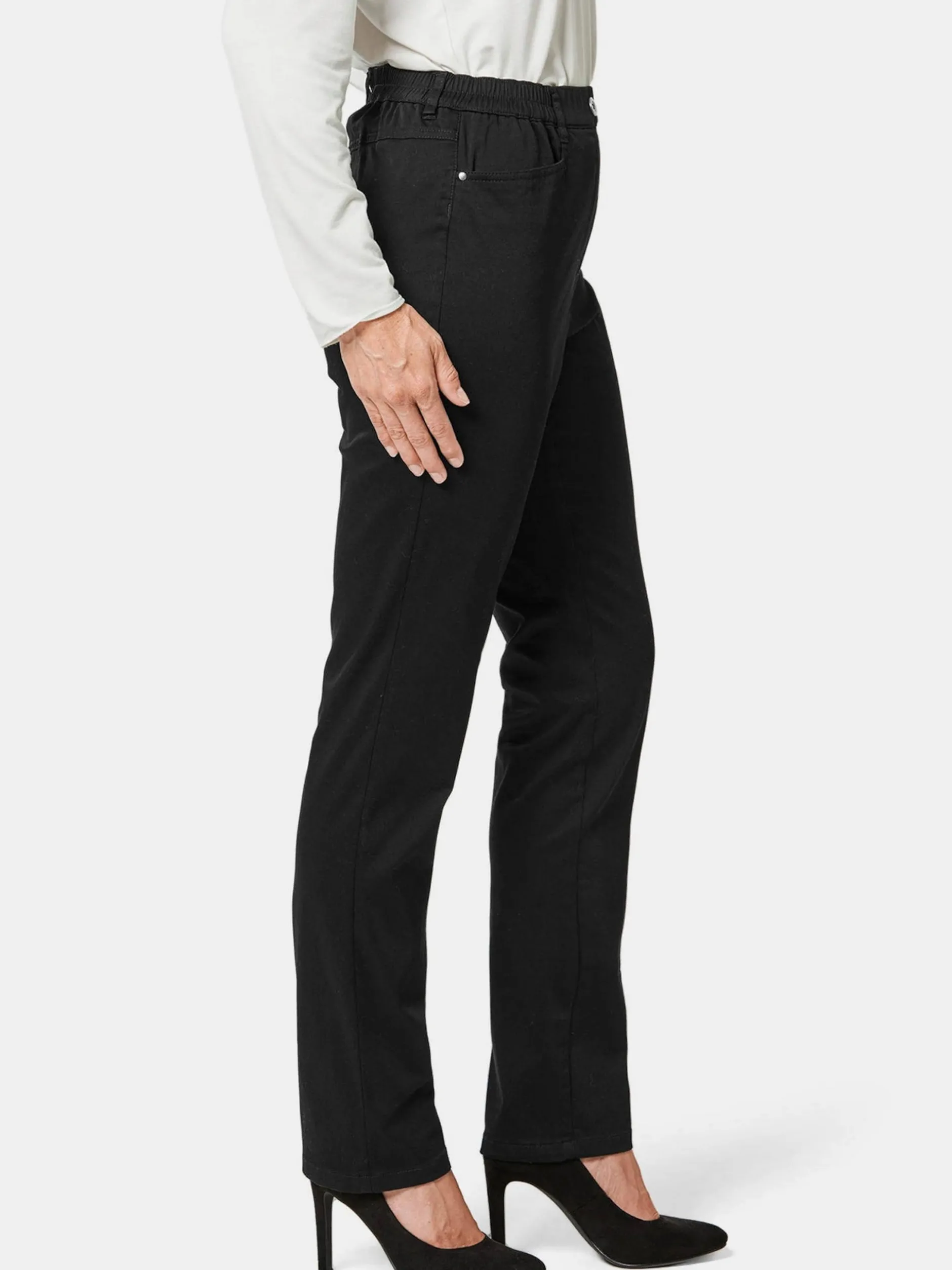 Goldner Damen Schlupfhosen in schwarz