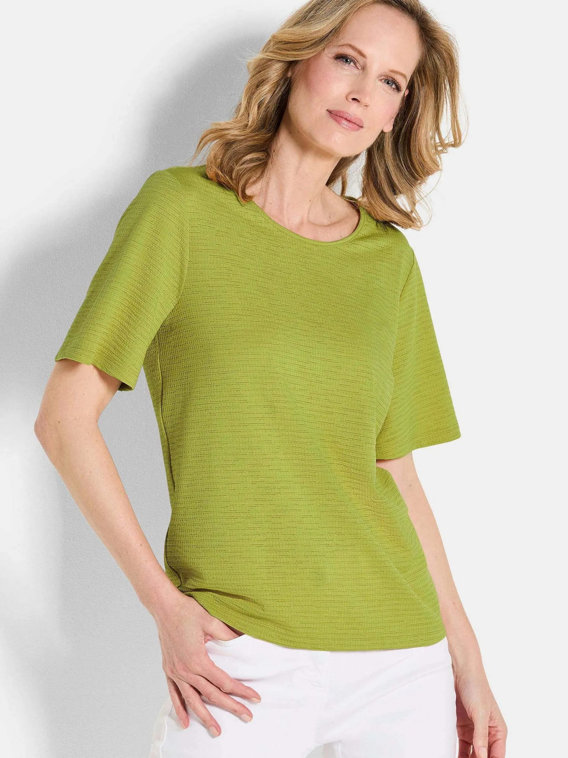 Goldner Damen Shirts in grün - Ausschnitt: Rundhals