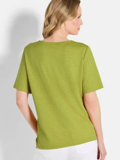 Goldner Damen Shirts in grün - Ausschnitt: Rundhals