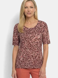 Goldner Damen Shirts in koralle - Ausschnitt: Rundhals