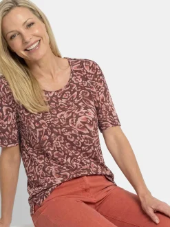 Goldner Damen Shirts in koralle - Ausschnitt: Rundhals