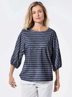 Goldner Damen Shirts in marine - Ausschnitt: U-Boot