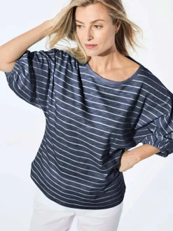 Goldner Damen Shirts in marine - Ausschnitt: U-Boot