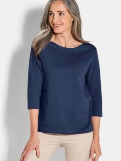 Goldner Damen Shirts in marine - Ausschnitt: U-Boot
