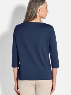 Goldner Damen Shirts in marine - Ausschnitt: U-Boot