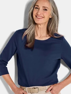 Goldner Damen Shirts in marine - Ausschnitt: U-Boot
