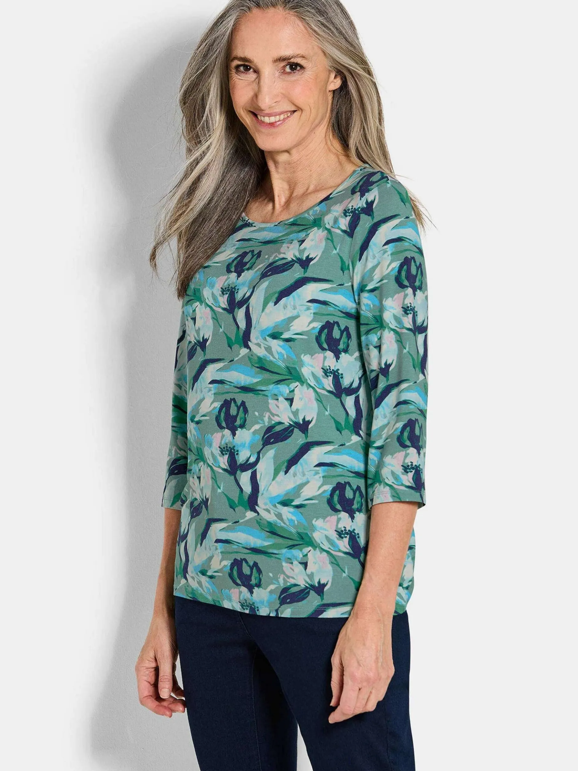 Goldner Damen Shirts in marine mehrfarbig