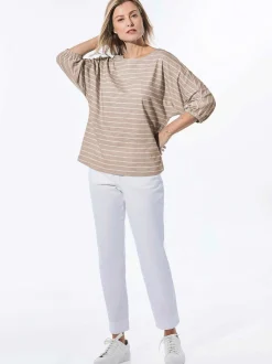 Goldner Damen Shirts in sand - Ausschnitt: U-Boot