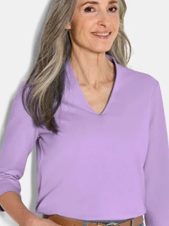 Goldner Damen Shirts - Kurzgröße in flieder