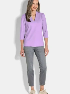 Goldner Damen Shirts - Kurzgröße in flieder