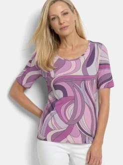 Goldner Damen Shirts - Kurzgröße in flieder
