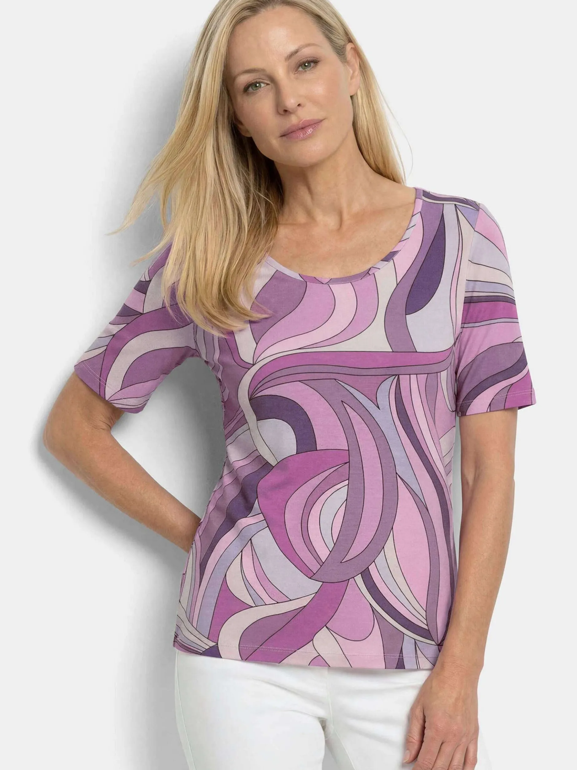 Goldner Damen Shirts - Kurzgröße in flieder