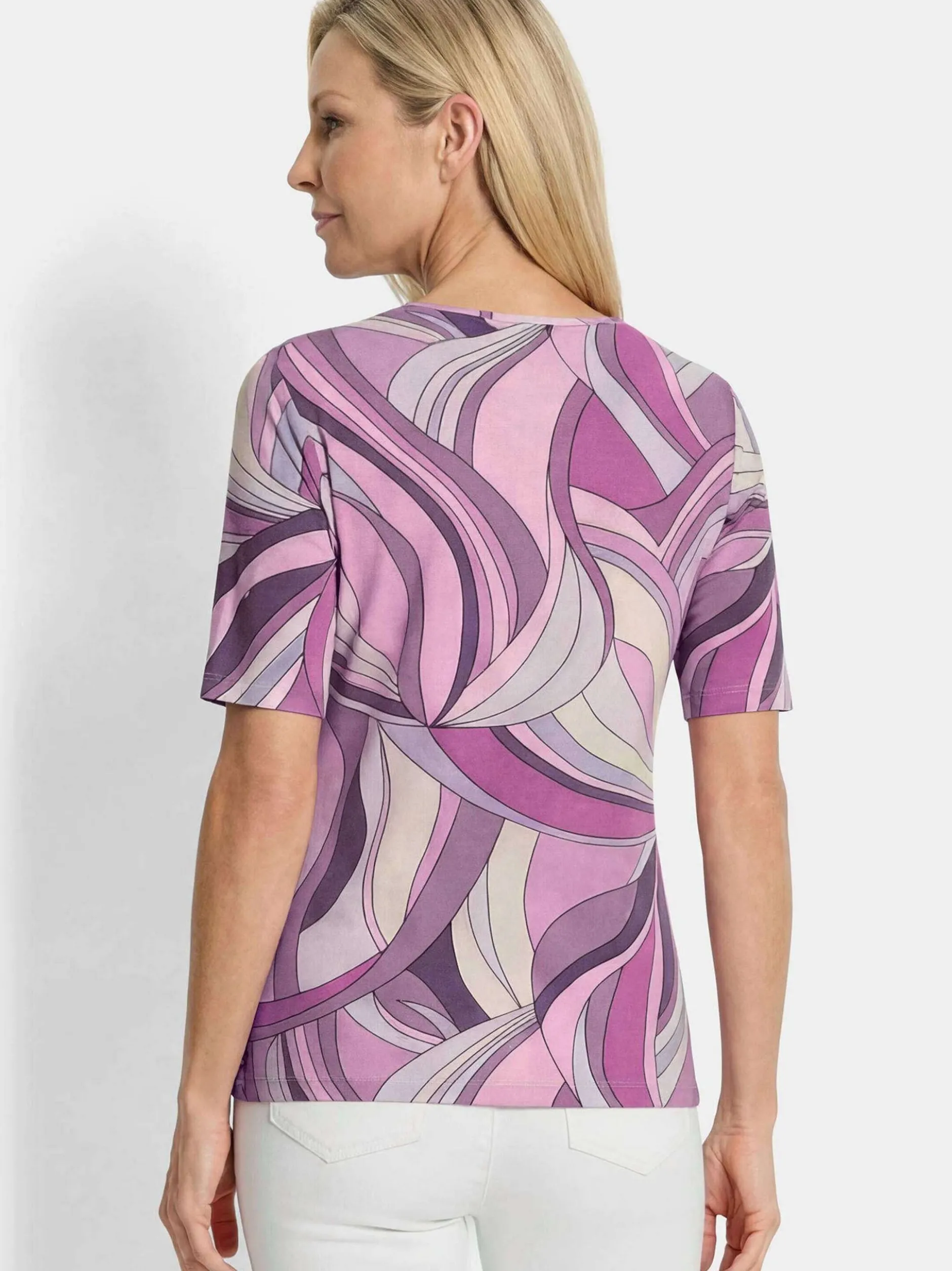 Goldner Damen Shirts - Kurzgröße in flieder
