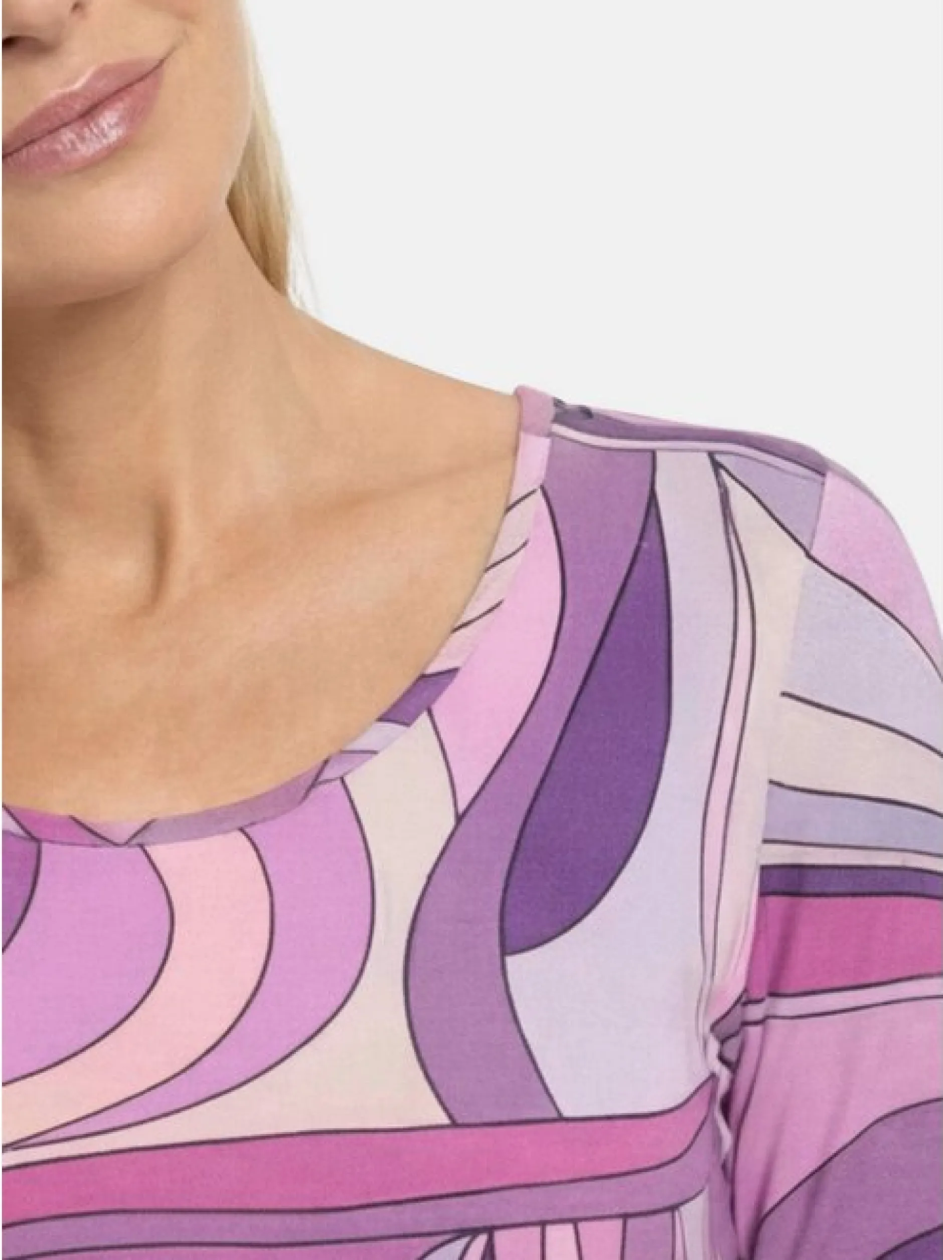 Goldner Damen Shirts - Kurzgröße in flieder