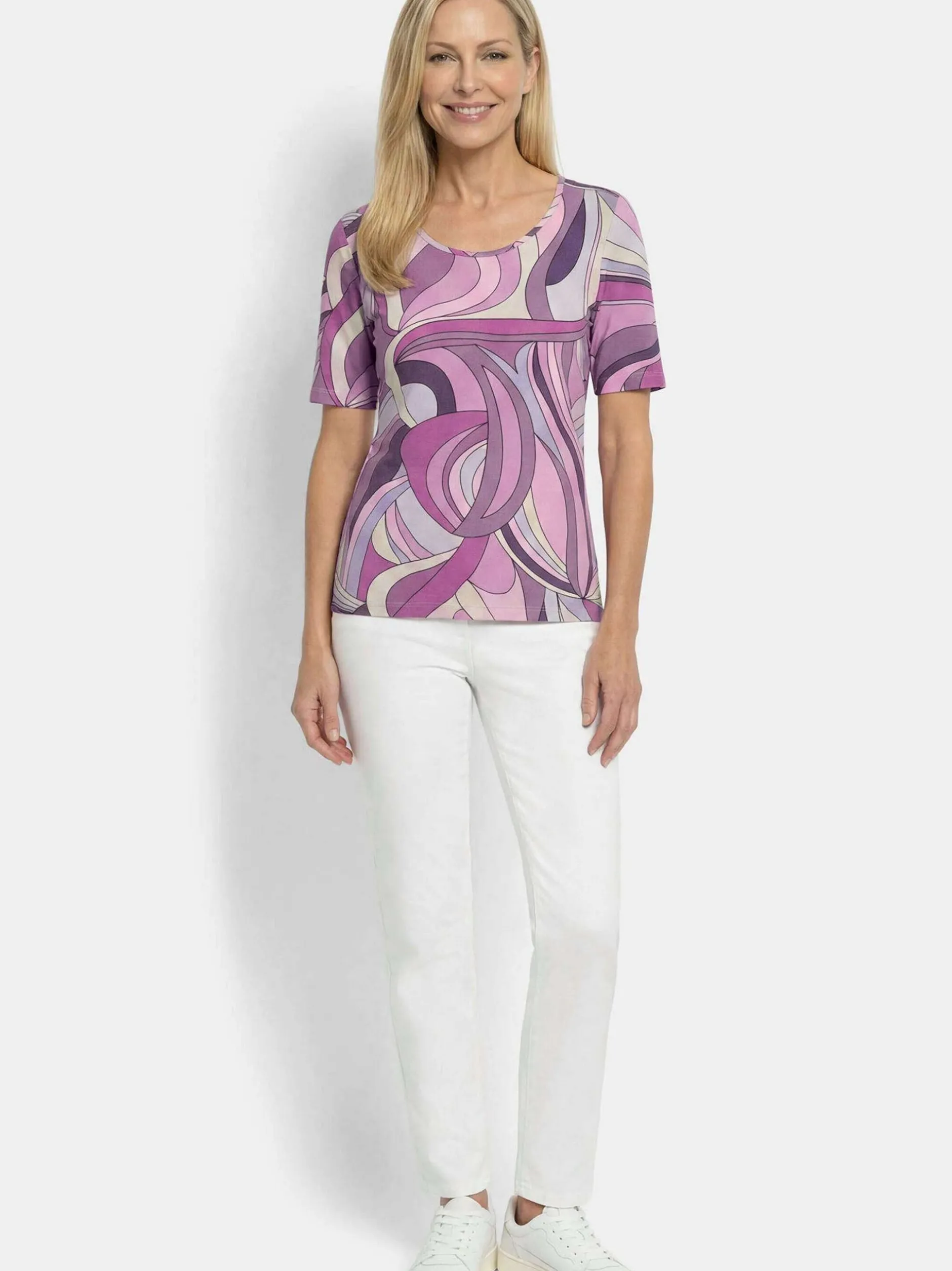 Goldner Damen Shirts - Kurzgröße in flieder