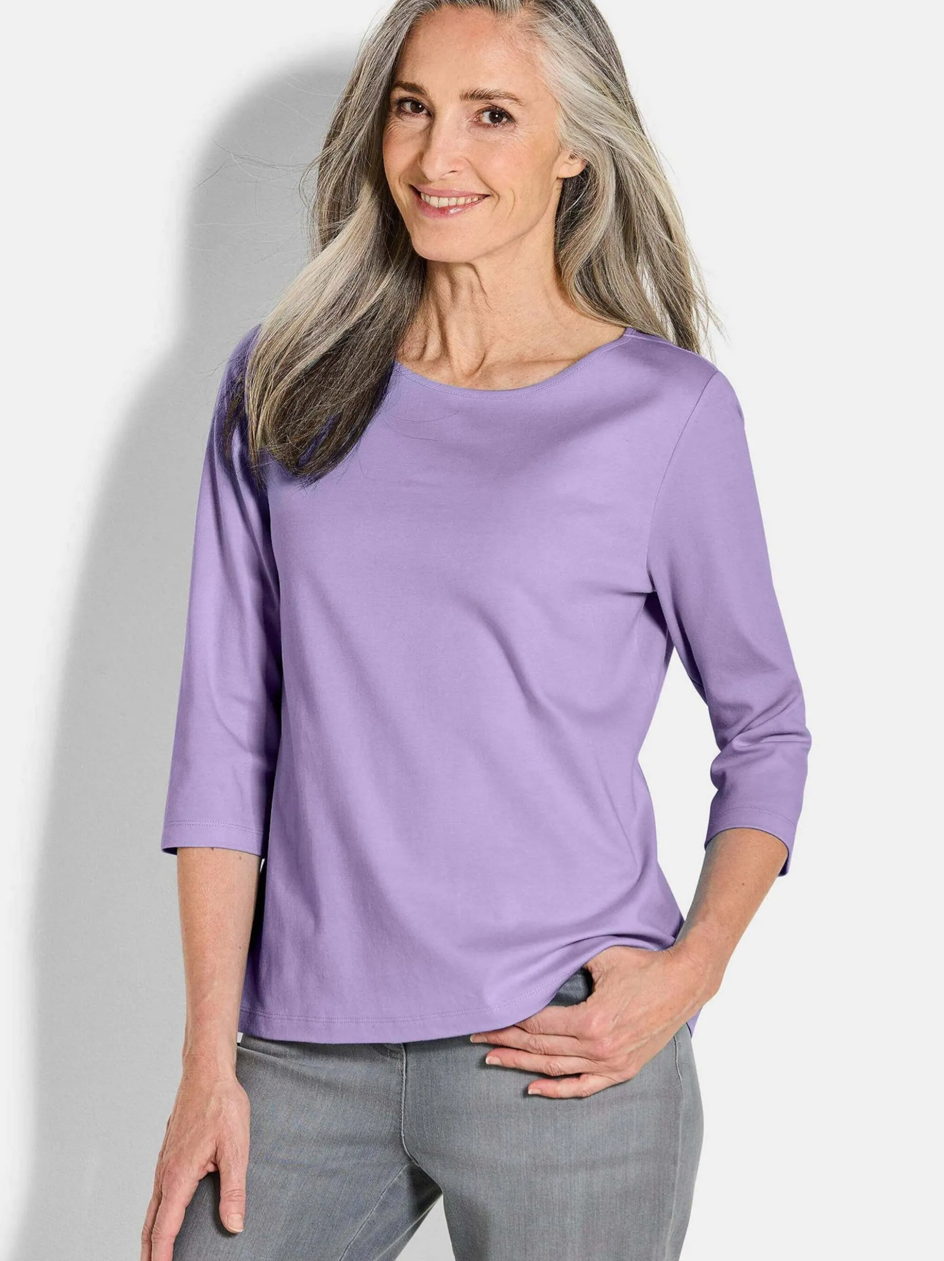 Goldner Damen Shirts - Kurzgröße in flieder