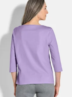 Goldner Damen Shirts - Kurzgröße in flieder