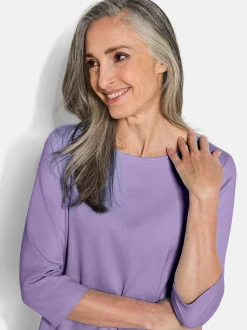 Goldner Damen Shirts - Kurzgröße in flieder