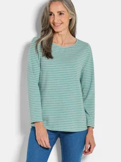 Goldner Damen Shirts - Kurzgröße in grün
