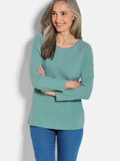 Goldner Damen Shirts - Kurzgröße in grün