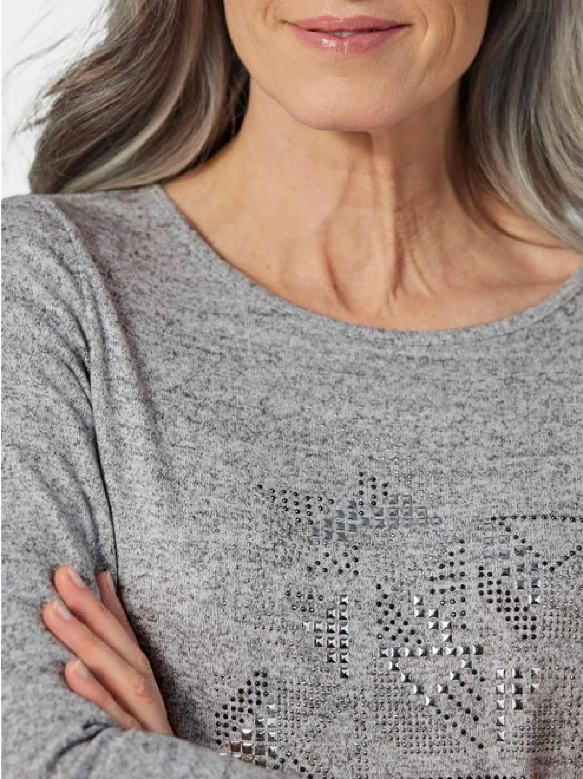Goldner Damen Shirts - Kurzgröße in melange