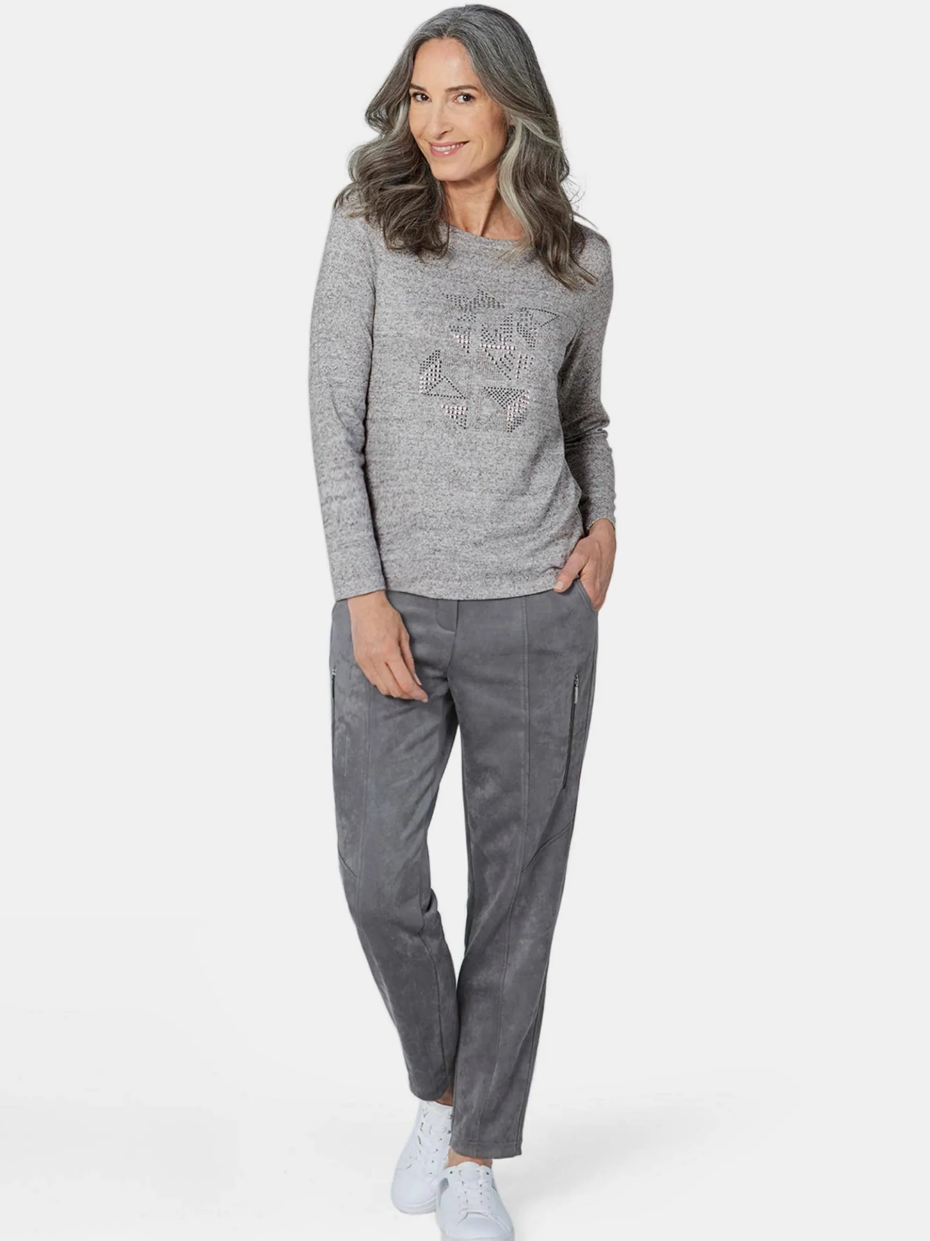 Goldner Damen Shirts - Kurzgröße in melange