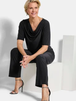 Goldner Damen Shirts - Kurzgröße in schwarz