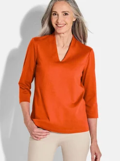 Goldner Damen Shirts - Kurzgröße in terra