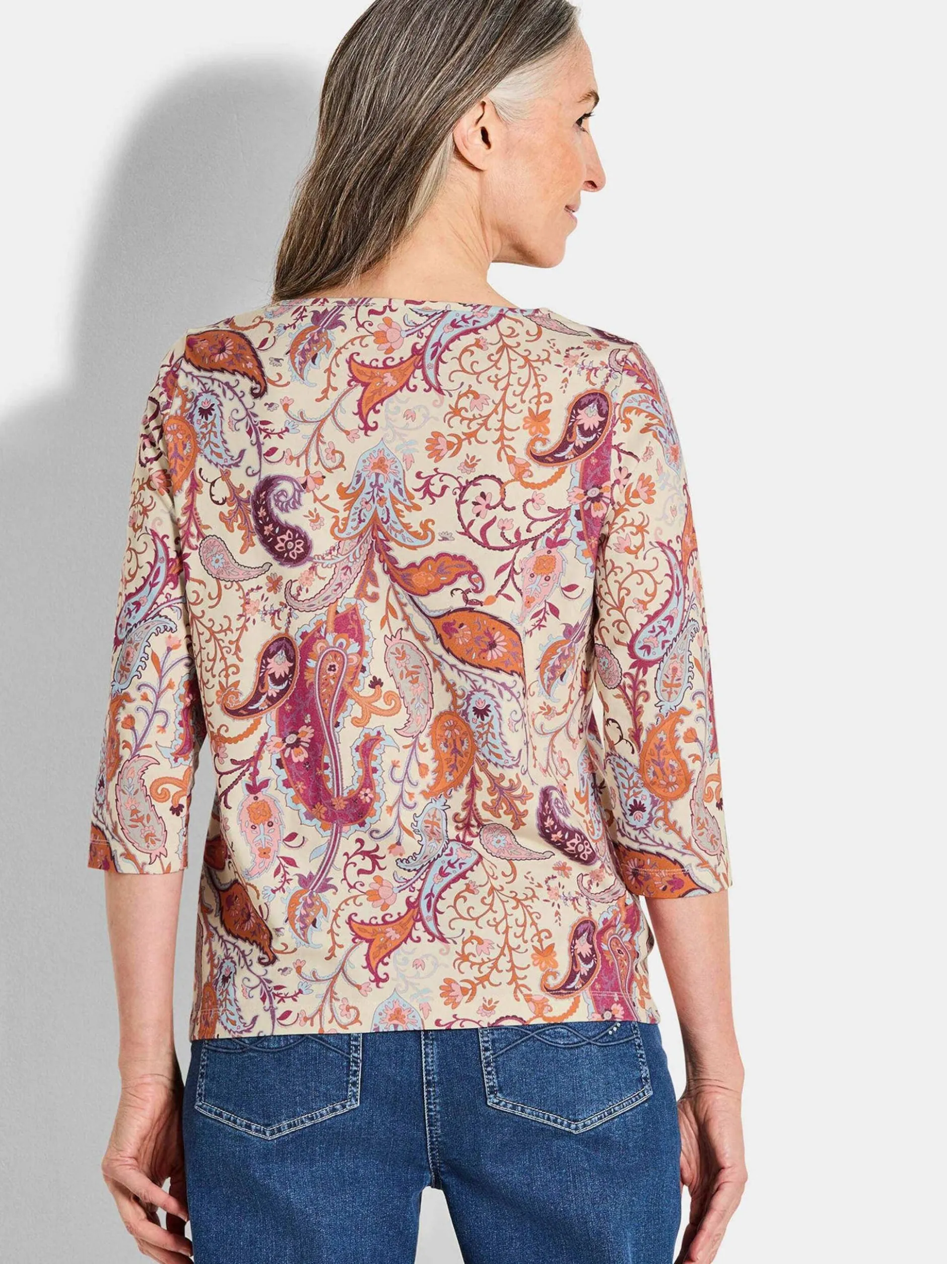 Goldner Damen Shirts - Kurzgröße in pink mehrfarbig