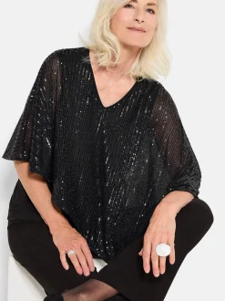 Goldner Damen Shirts - Kurzgröße in schwarz