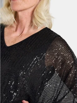 Goldner Damen Shirts - Kurzgröße in schwarz
