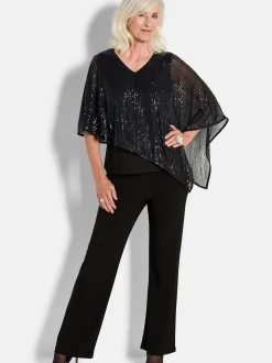 Goldner Damen Shirts - Kurzgröße in schwarz
