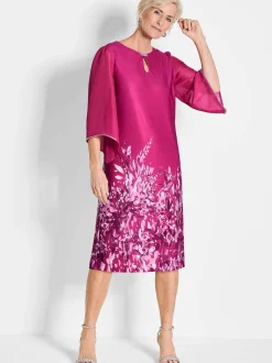 Goldner Damen Sommerkleider in pink - Ausschnitt: U-Boot