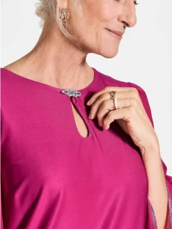 Goldner Damen Sommerkleider in pink - Ausschnitt: U-Boot