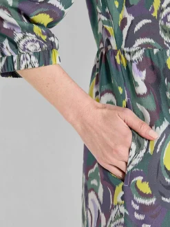 Goldner Damen Sommerkleider - Kurzgröße in grün mehrfarbig