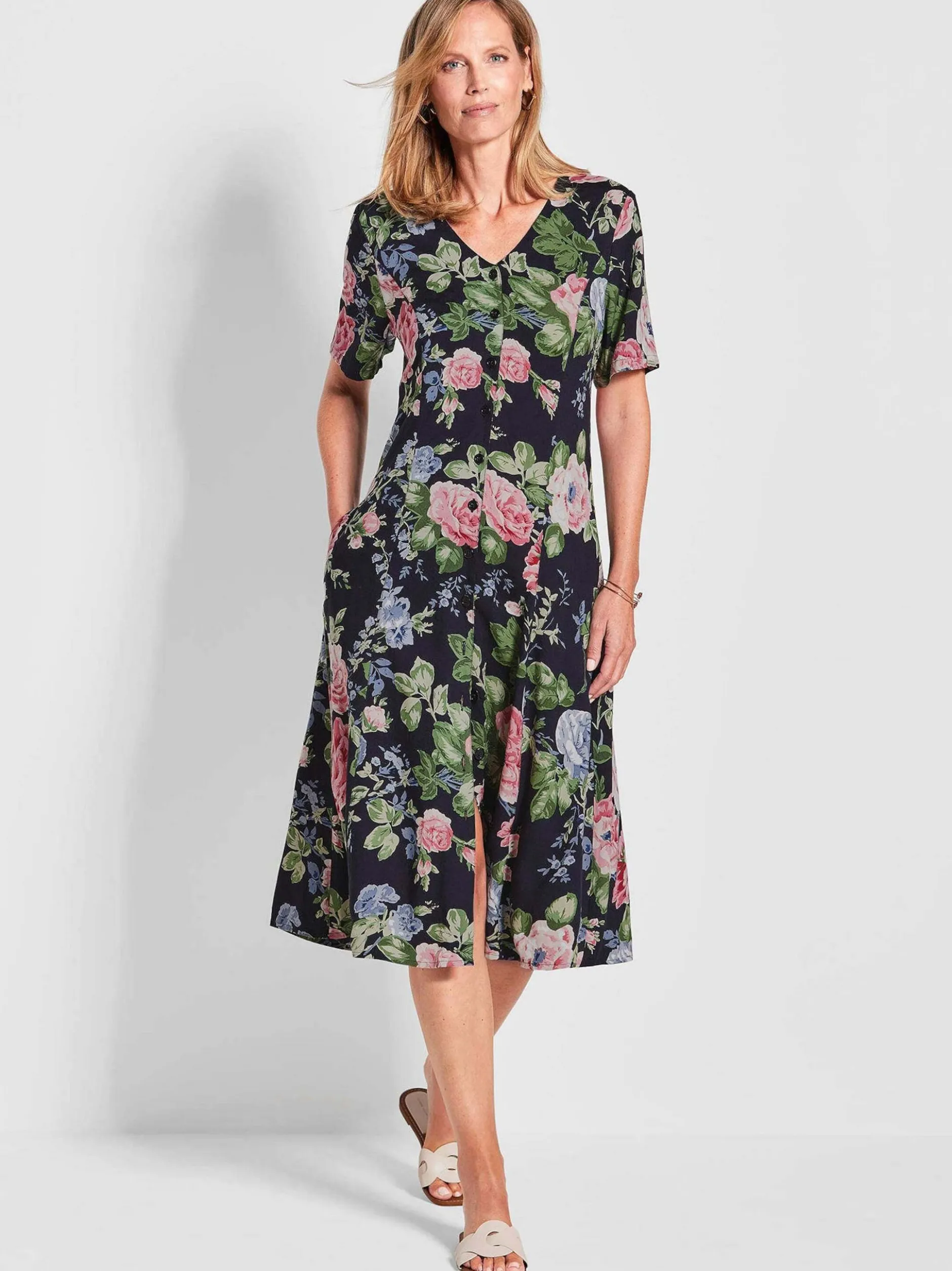 Goldner Damen Sommerkleider in marine