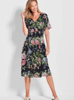 Goldner Damen Sommerkleider in marine